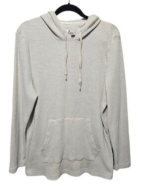 RAINFOREST Waffle-Knit Hooded Pullover - Light Oatmeal Size XL Gorpcore Grunge